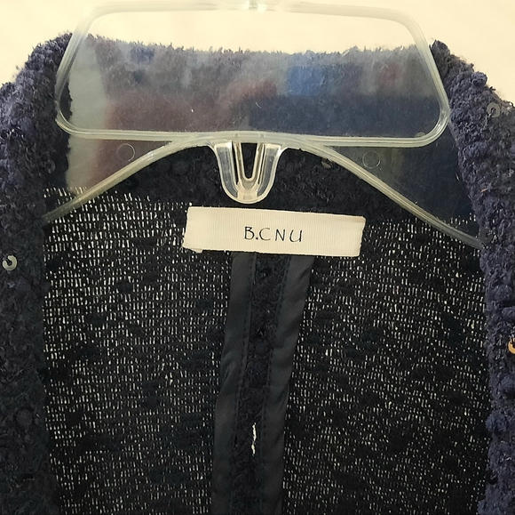 BCNU Navy Blue Sequined Blazer, Size Medium. - Picture 2 of 3